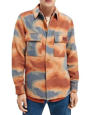 Scotch & Soda Printed Regular Fit Button Front Shirt Jacket
