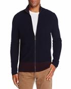 The Men's Store At Bloomingdale's Color-black Zip-front Wool & Cashmere Sweater - 100% Exclusive