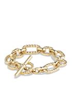 David Yurman Chain Cushion Link Bracelet With Diamonds In 18k Gold