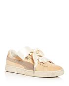 Puma Women's Basket Heart Bauble Leather & Suede Lace Up Sneakers