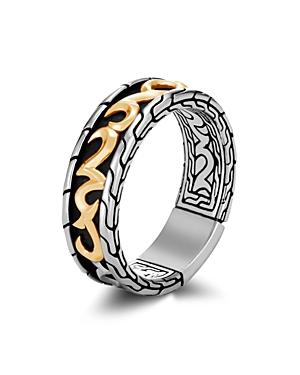 John Hardy Sterling Silver & 18k Yellow Gold Classic Chain Ring