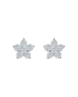 Unique Designs 14k White Gold Diamond Star Flower Stud Earrings (61% Off) - Comparable Value $3,350