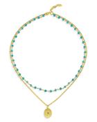 Maison Irem Hawaii Dream Layered Bead & Pendant Necklace, 15