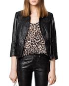 Zadig & Voltaire Verys Crinkled Leather Jacket