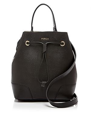 Furla Small Stacy Drawstring Leather Tote