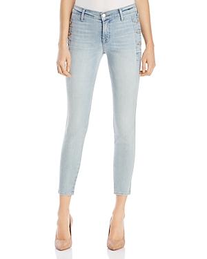 J Brand Zion Exposed-button Skinny Jeans In Clean Remnant
