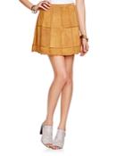 Free People Piece Out Suede Mini Skirt