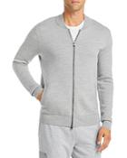 Michael Kors Extra Fine Merino Wool Solid Full Zip Jacket