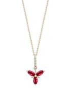 Bloomingdale's Ruby & Diamond Trio Pendant Necklace In 14k Yellow Gold, 18 - 100% Exclusive