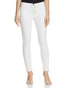 Blanknyc Lace-up Skinny Jeans In White Lines - 100% Exclusive