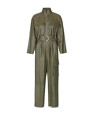 Notes Du Nord Rose Leather Jumpsuit