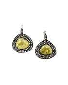 Amrapali Jewels Yellow & White Diamond Drop Earrings In 18k White Gold