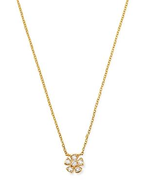 Bloomingdale's Diamond Flower Pendant Necklace In 14k Yellow Gold, 0.15 Ct. T.w. - 100% Exclusive