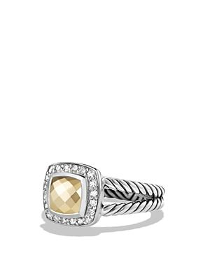 David Yurman Petite Albion Ring With 18k Gold Dome And Diamonds