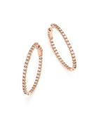 Bloomingdale's Diamond Inside Out Oval Hoop Earrings In 14k Rose Gold, 2.0 Ct. T.w - 100% Exclusive
