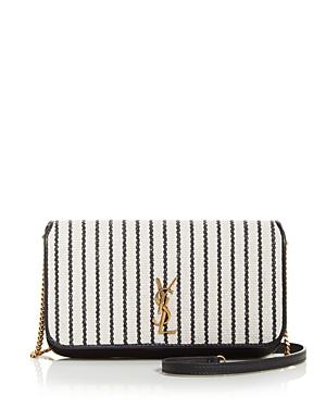 Saint Laurent Monogram Striped Canvas Phone Case Shoulder Bag
