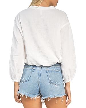 Elan V Neck Button Front Top