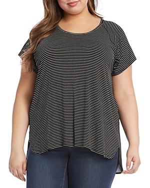 Karen Kane Plus Contrast Shirttail Top