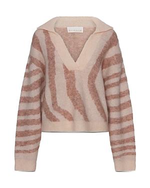 Remain Cami Animal Print Polo Sweater