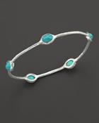 Ippolita Sterling Silver Rock Candy 5-stone Oval Bangle In Turquoise