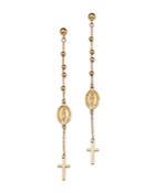 Bloomindale's Rosary Cross Drop Earrings In 14k Yellow Gold - 100% Exclusive