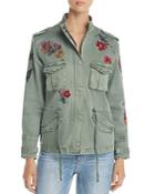 Billy T Floral Embroidered Stud Military Jacket