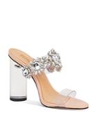 Schutz Women's Blanck Crystal-embellished Clear Block Heel Sandals