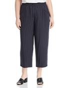 Eileen Fisher Plus Pinstripe Cropped Wide-leg Pants