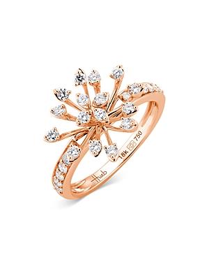 Hueb 18k Rose Gold Luminus Diamond Starburst Statement Ring