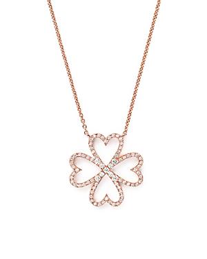 Diamond Four-leaf Clover Pendant Necklace In 14k Rose Gold, .40 Ct. T.w. - 100% Exclusive