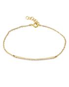 Zoe Lev 14k Yellow Gold Diamond Thin Bar Bracelet