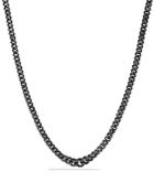 David Yurman Petite Pave Curb Chain Necklace With Black Diamonds