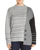 Nic+zoe Plus Toggled Stripe Sweater