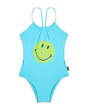 Vilebrequin X Smiley Girls' Printed Regular Fit One Piece Swimsuit - Little Kid, Big Kid