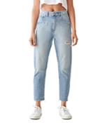 Dl1961 Susie Cotton Ripped Tapered Jeans In Rollands