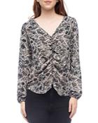 B Collection By Bobeau Kenley Shirred Printed Top