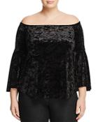 Love Ady Plus Crushed Velvet Off-the-shoulder Top - 100% Exclusive