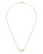 Dinh Van 18k Rose Gold Double Coeurs Chain Link Necklace With Diamonds, 16.5