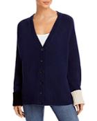 Majestic Filatures Contrast Cuff Cardigan