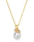 Tara Pearls 14k Yellow Gold Diamond & White South Sea Cultured Pearl Pendant Necklace, 18