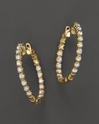 Diamond Inside-out Hoop Earrings In 14k Yellow Gold, .50 Ct. T.w.