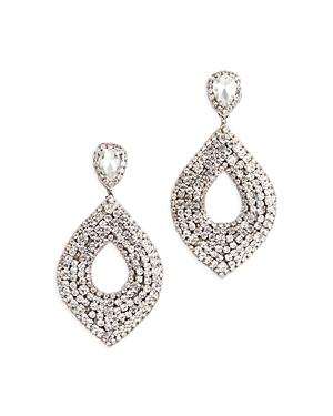 Deepa By Deepa Gurnani Cedani Beaded Mixed Cubic Zirconia Open Drop Earrings In Silver Tone