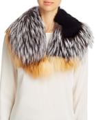 Maximilian Furs Patchwork Fox Fur Collar