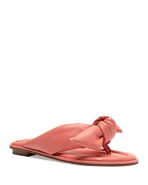 Alexandre Birman Women's Soft Clarita Bow Leather Thong Slide Sandals