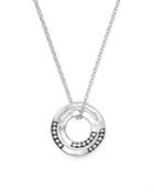 Ippolita Sterling Silver Senso Open Disc Pendant Necklace With Staggered Diamonds, 16