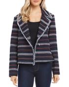 Karen Kanefringed Striped Knit Jacket