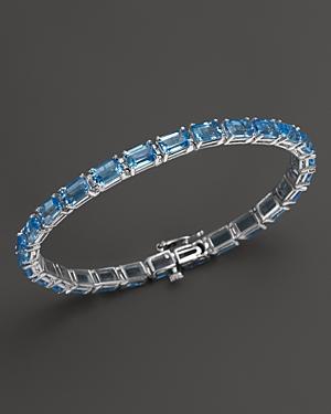 Blue Topaz Bracelet In 14k White Gold - 100% Exclusive