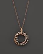 Brown And White Diamond Interlocking Circle Pendant Necklace In 14k Rose Gold, .50 Ct. T.w. - 100% Exclusive