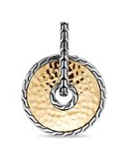 John Hardy 18k Yellow Gold & Sterling Silver Classic Hammered Circle Amulet Pendant