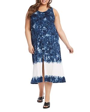 Karen Kane Plus Tie Dyed Midi Dress